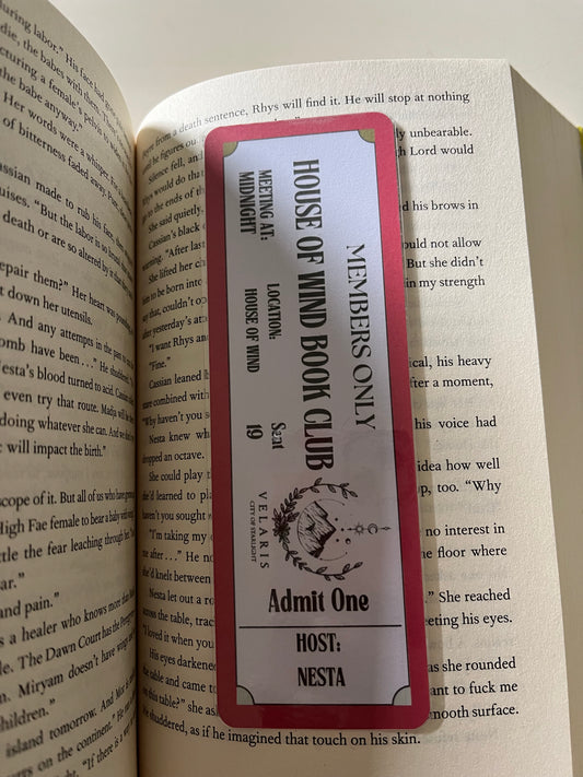 House of Wind Book Club Bookmark